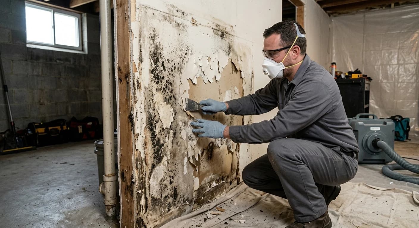 Professional water damage restoration work - What are the common signs to look for?